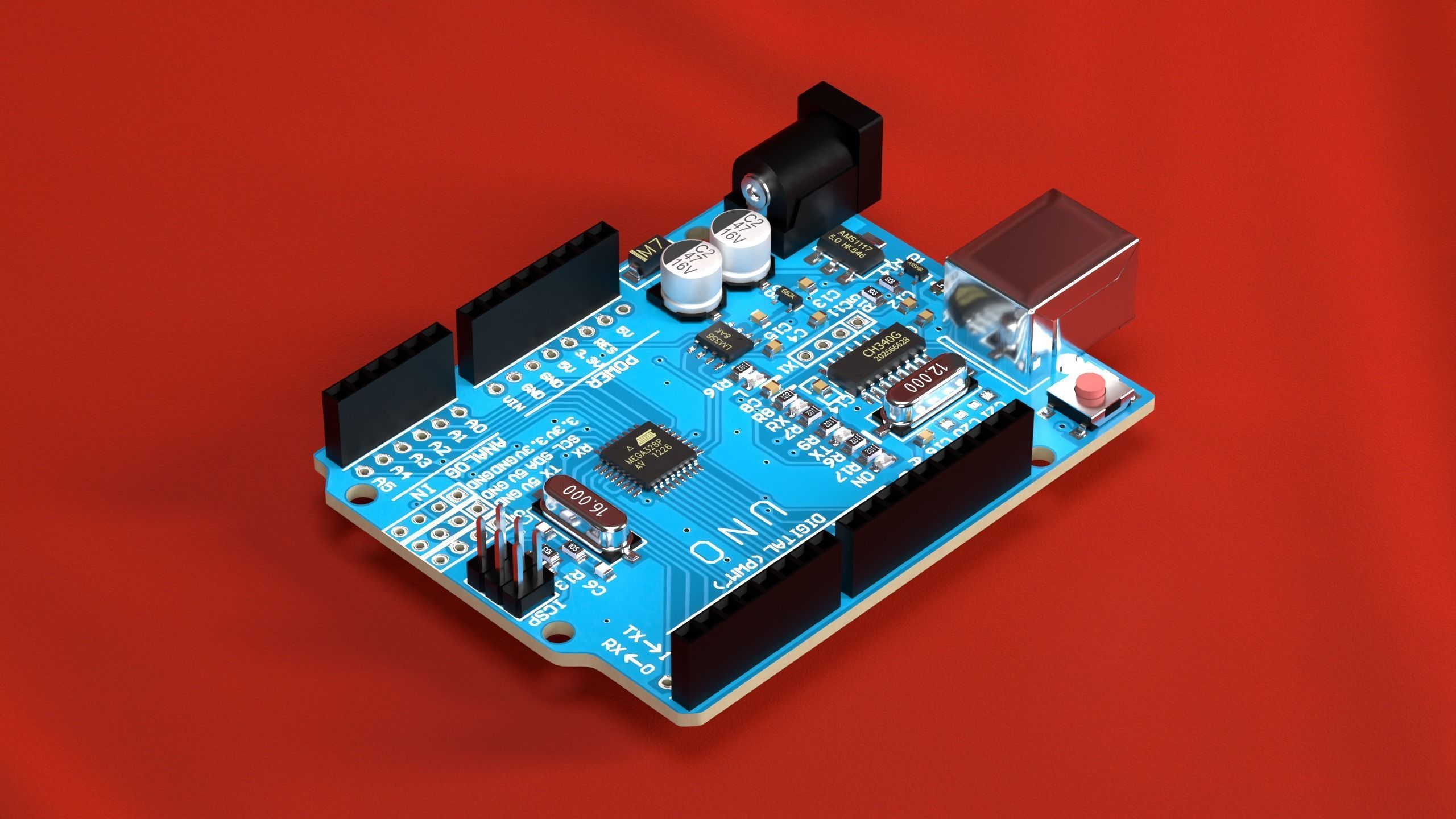 Arduino Uno R3 SMD 3D model_6