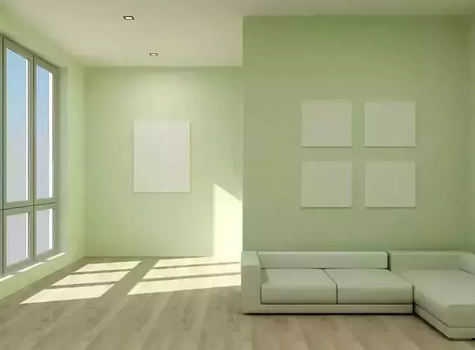  Spacious room with sofa 3D model