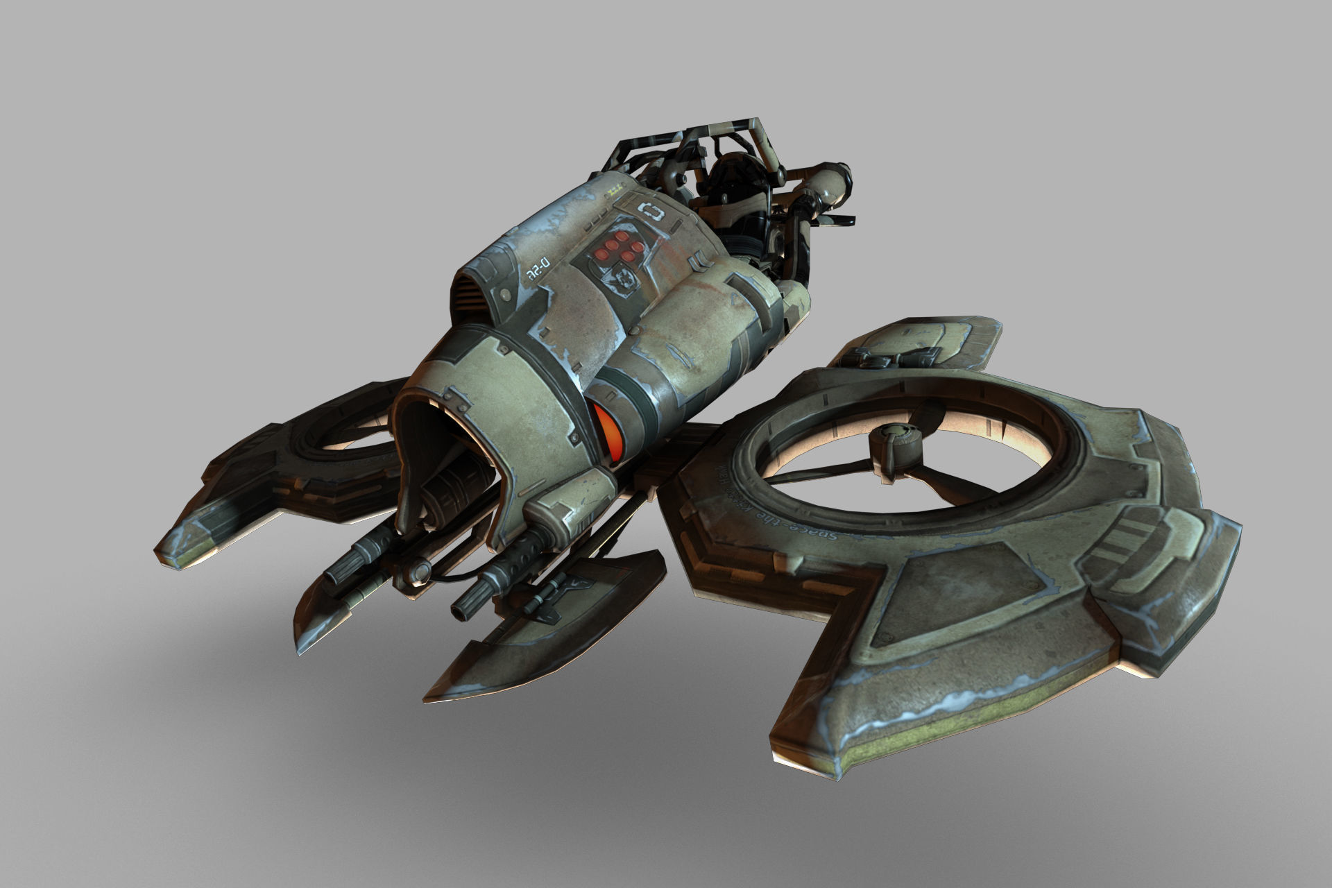 Science fiction aircraft unknown future fighter aircraft 3D model_1