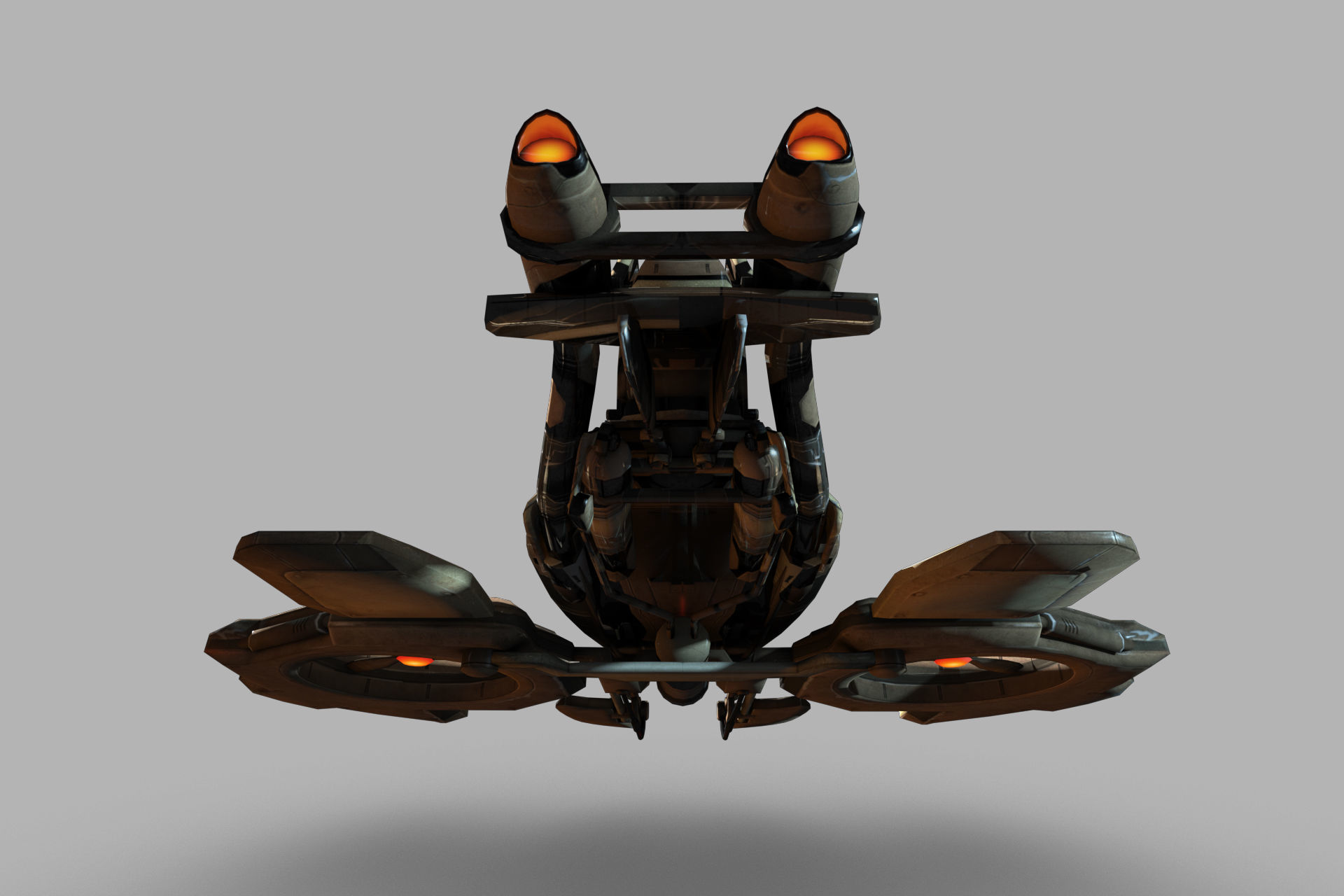 Science fiction aircraft unknown future fighter aircraft 3D model_4