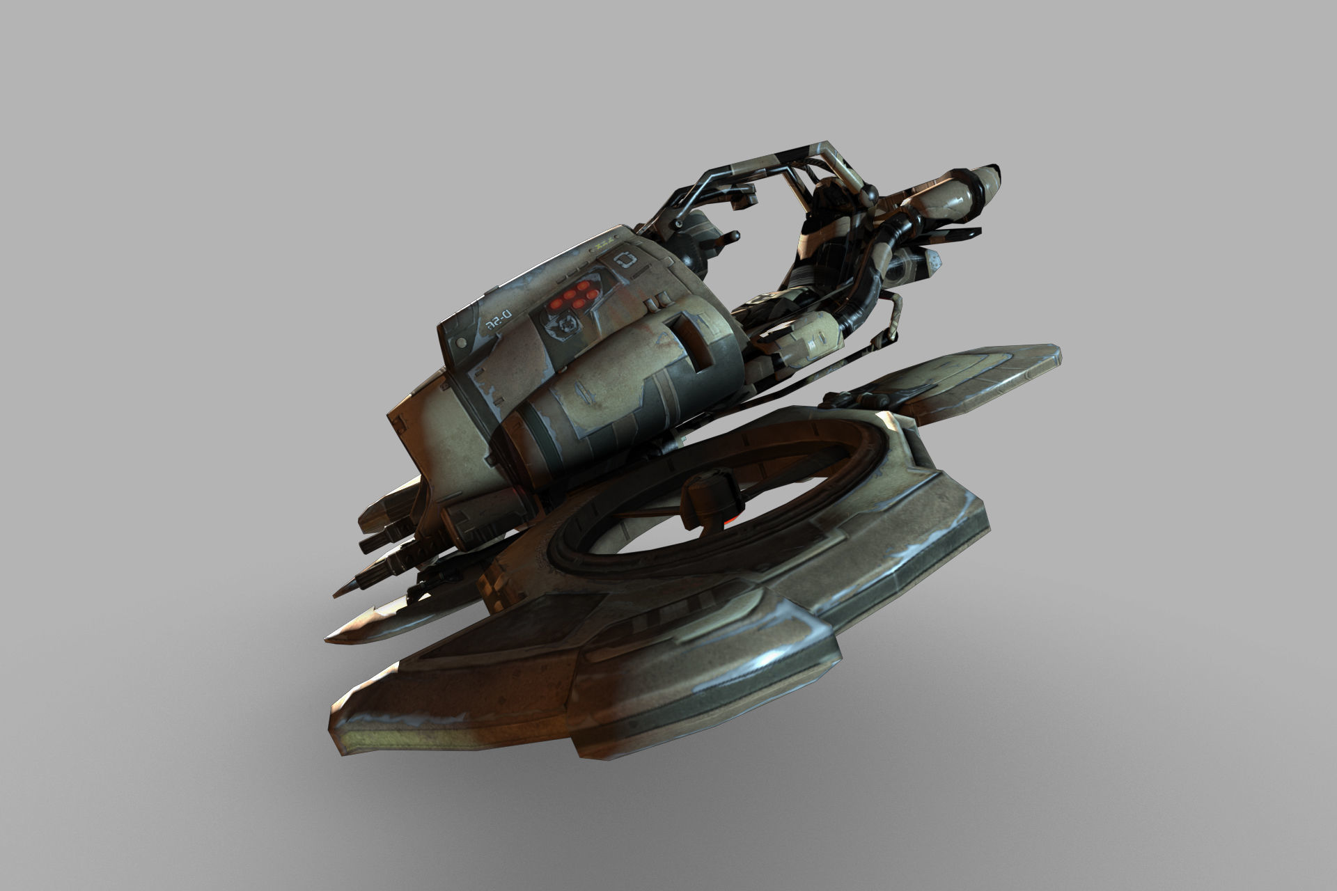 Science fiction aircraft unknown future fighter aircraft 3D model_2