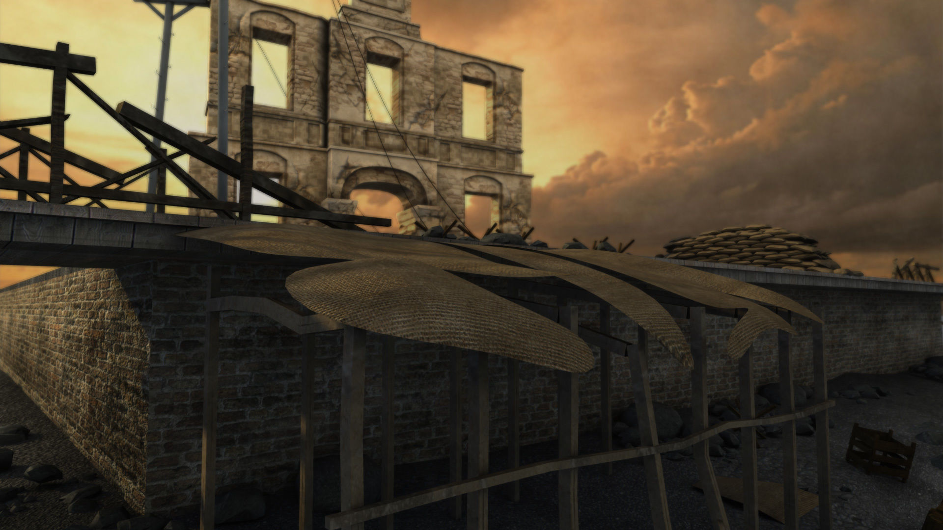 The abandoned ruins bridge pier coast port 3D model_4