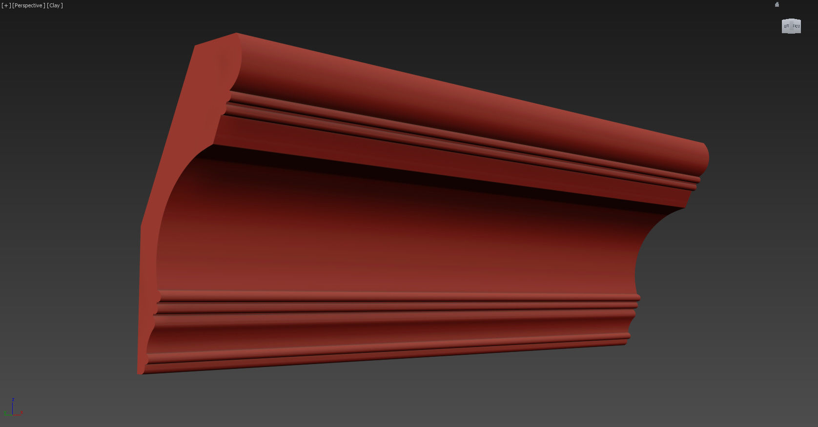 Cornice Moulding Low-poly 3D model_1