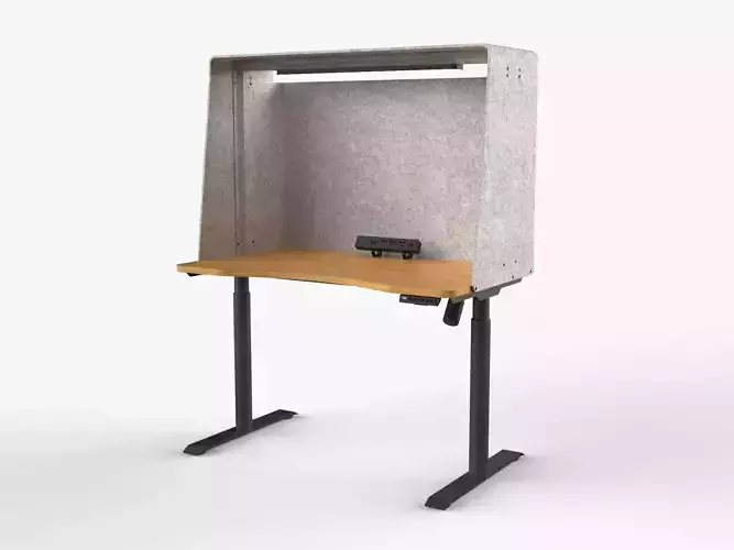 Adjustable Office Desk with Sound Shell