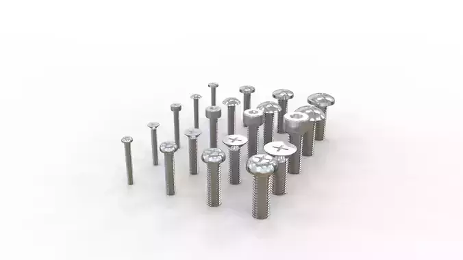 screws M2-M5 3D print model