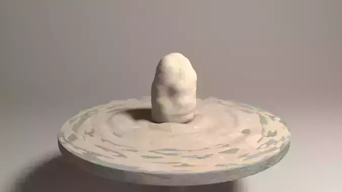 Flan porcelain clay bowl formed animation