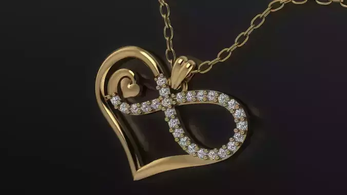 heart infinity pendant