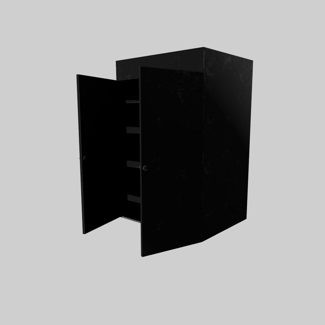 wardrobe cabinet Low-poly 3D model_9