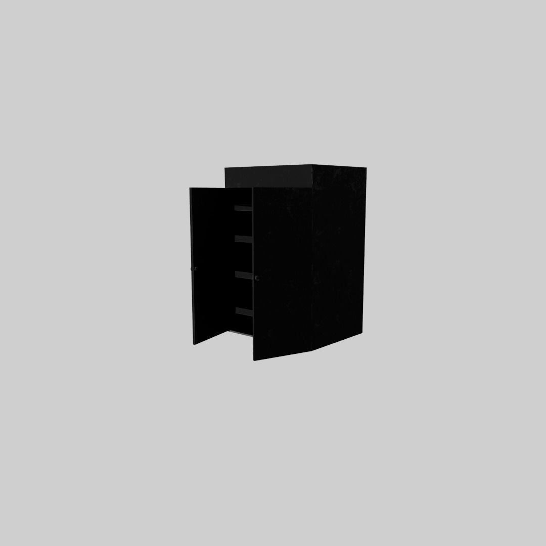 wardrobe cabinet Low-poly 3D model_8