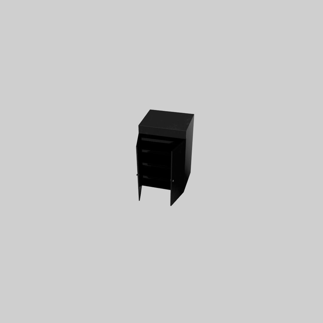 wardrobe cabinet Low-poly 3D model_2