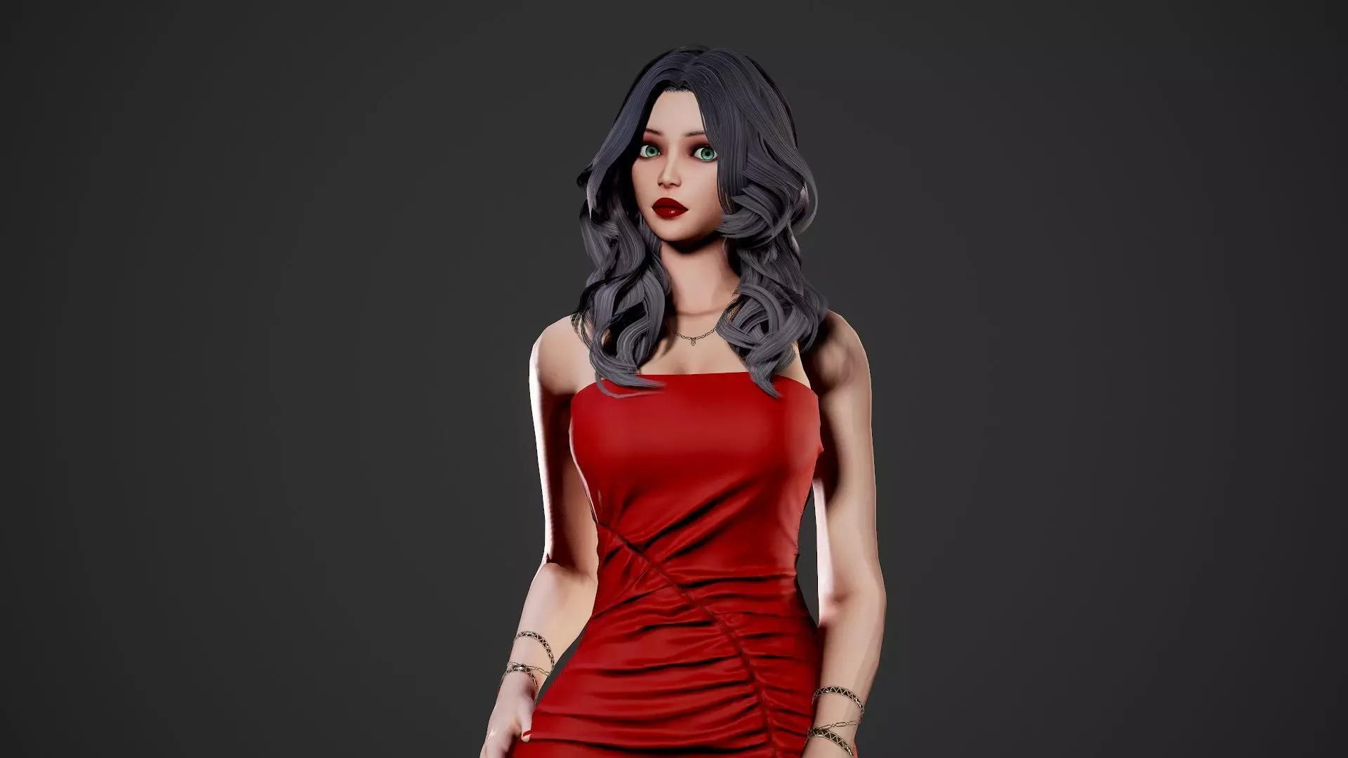 Party Girl - Game Ready Low-poly 3D model_0