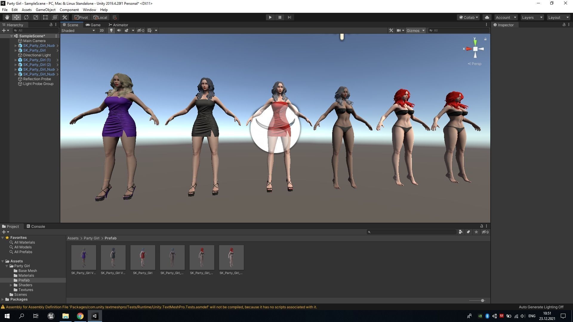 Party Girl - Game Ready Low-poly 3D model_18