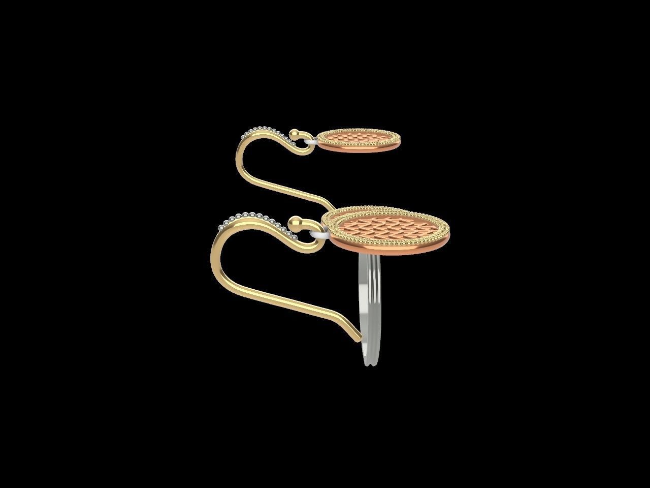 ART DECO EARRING RING SET STL FILES CHECKED 3D print model_2