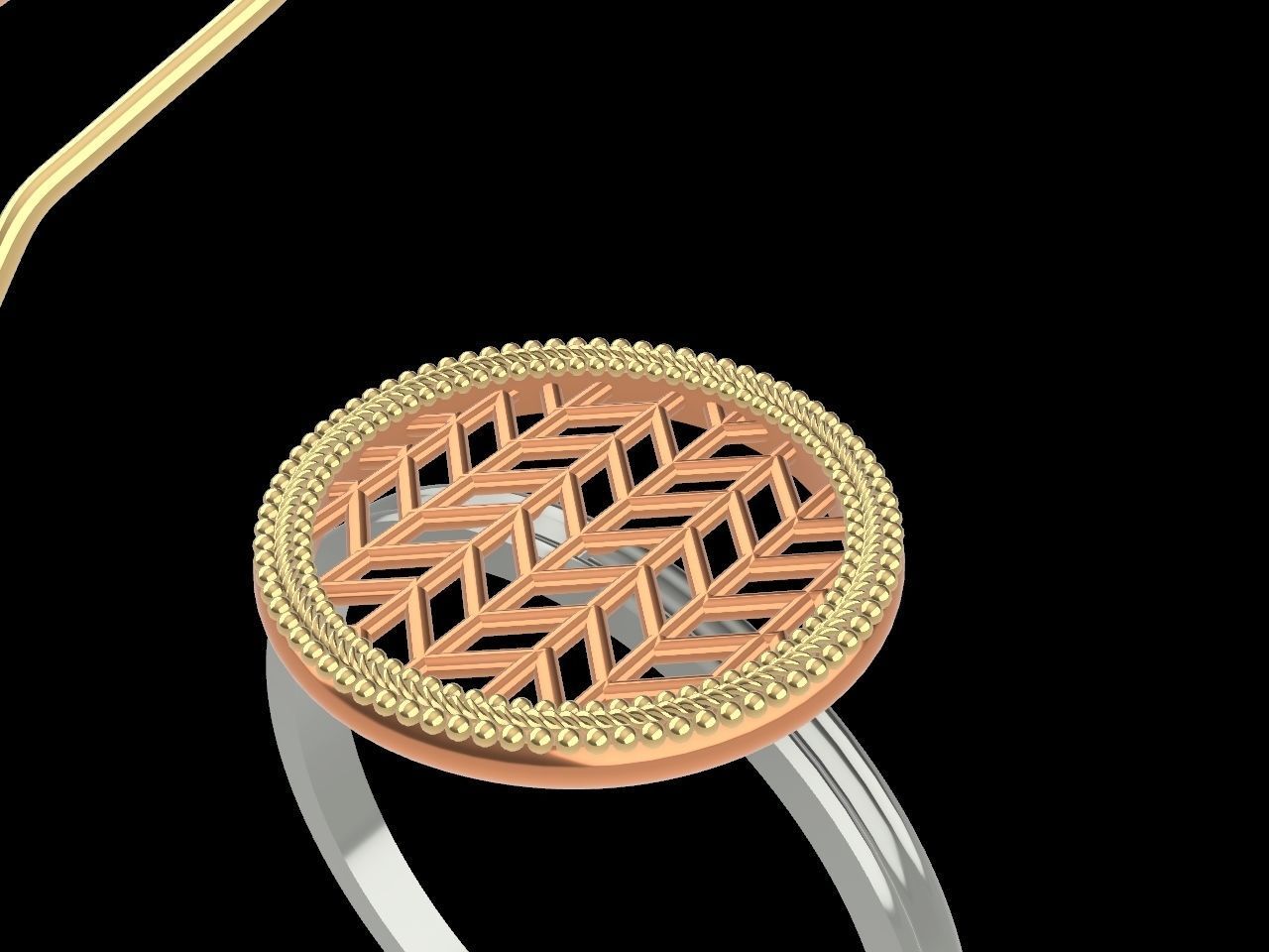ART DECO EARRING RING SET STL FILES CHECKED 3D print model_7