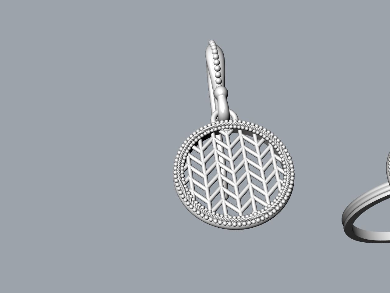 ART DECO EARRING RING SET STL FILES CHECKED 3D print model_17