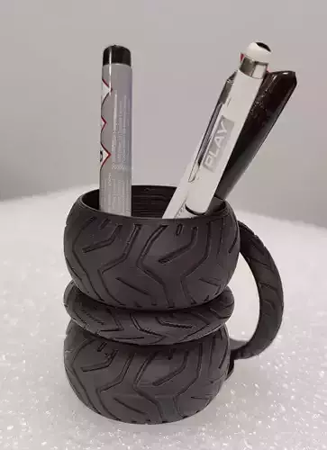 Tire stack penholder motorcycle Tire
