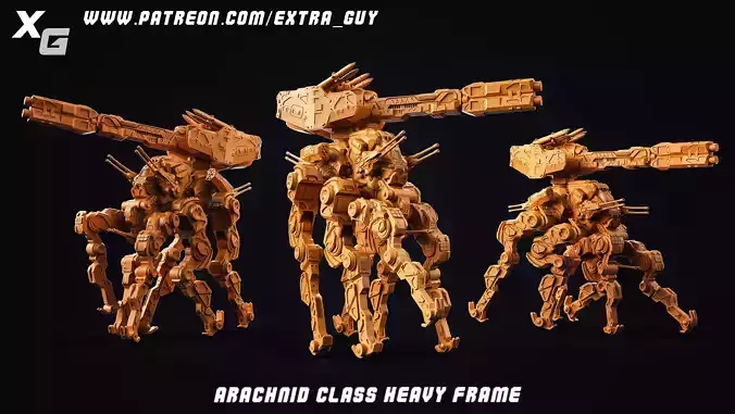 Arachnid Class Heavy Frame  3DPrintable over 137mm in height