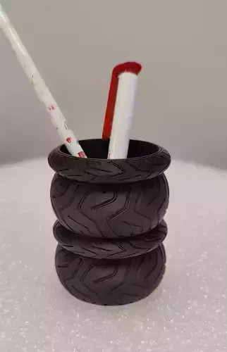 Tire stack penholder motorcycle Tire V2