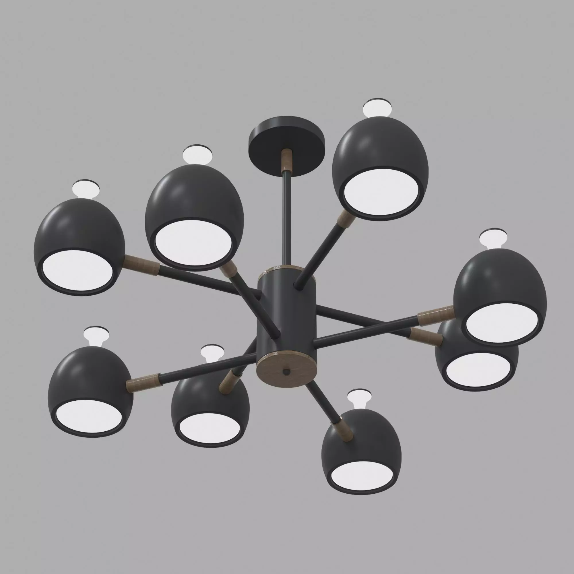 Chandelier with six lights 3D model_0