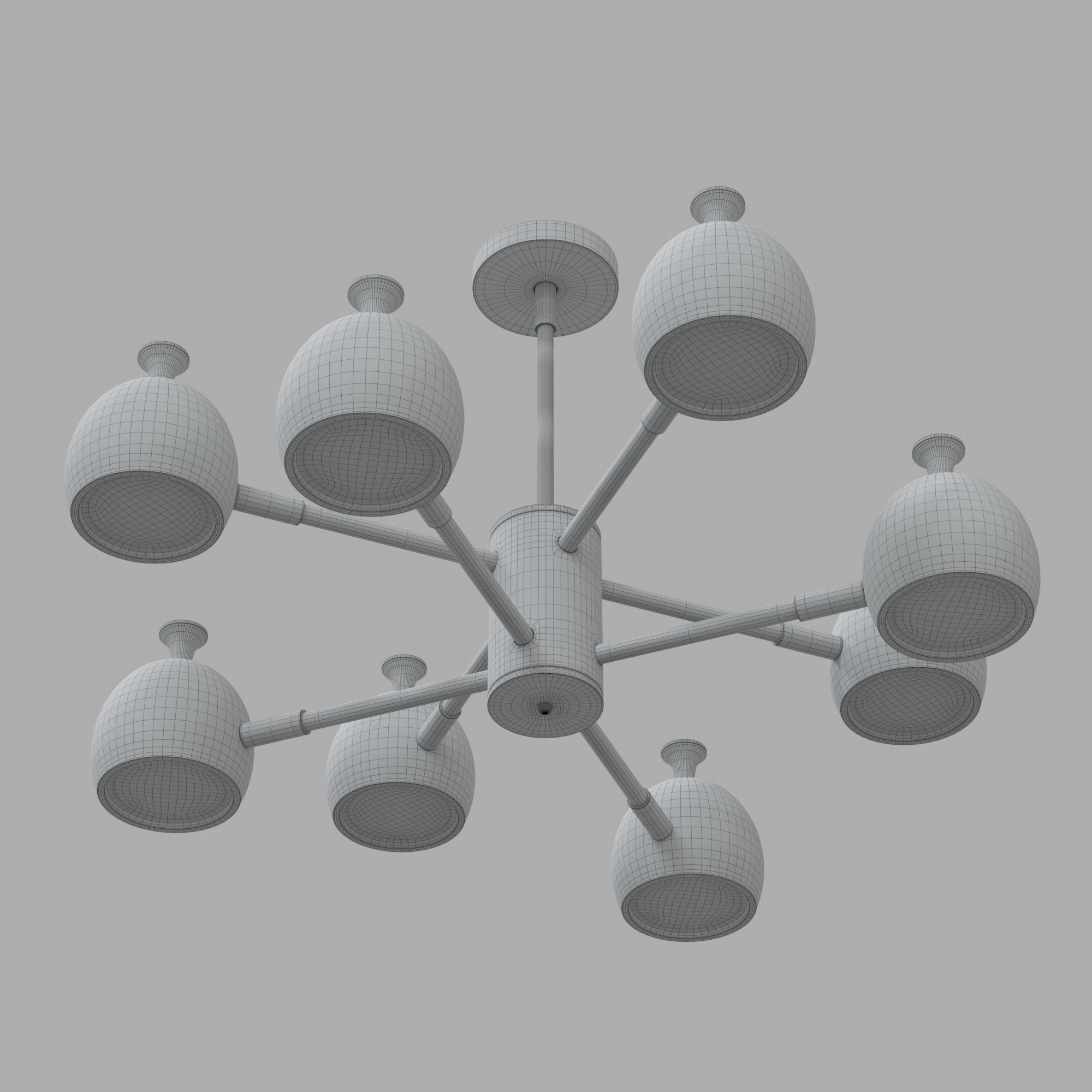 Chandelier with six lights 3D model_1