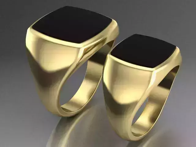 mens ring with black onyx Two  options 3D print model