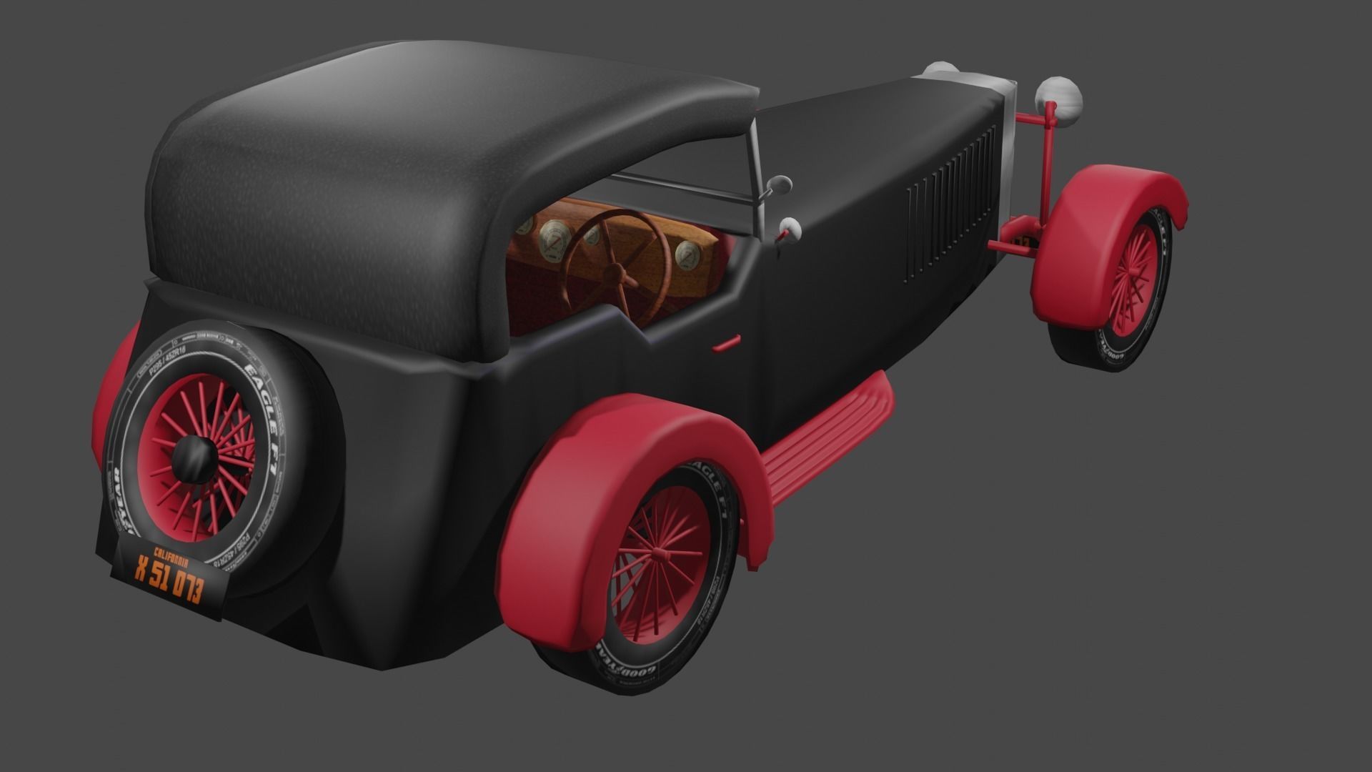 Classic Car - 1934 Lagonda - Can use in Metaverse 3D model_1