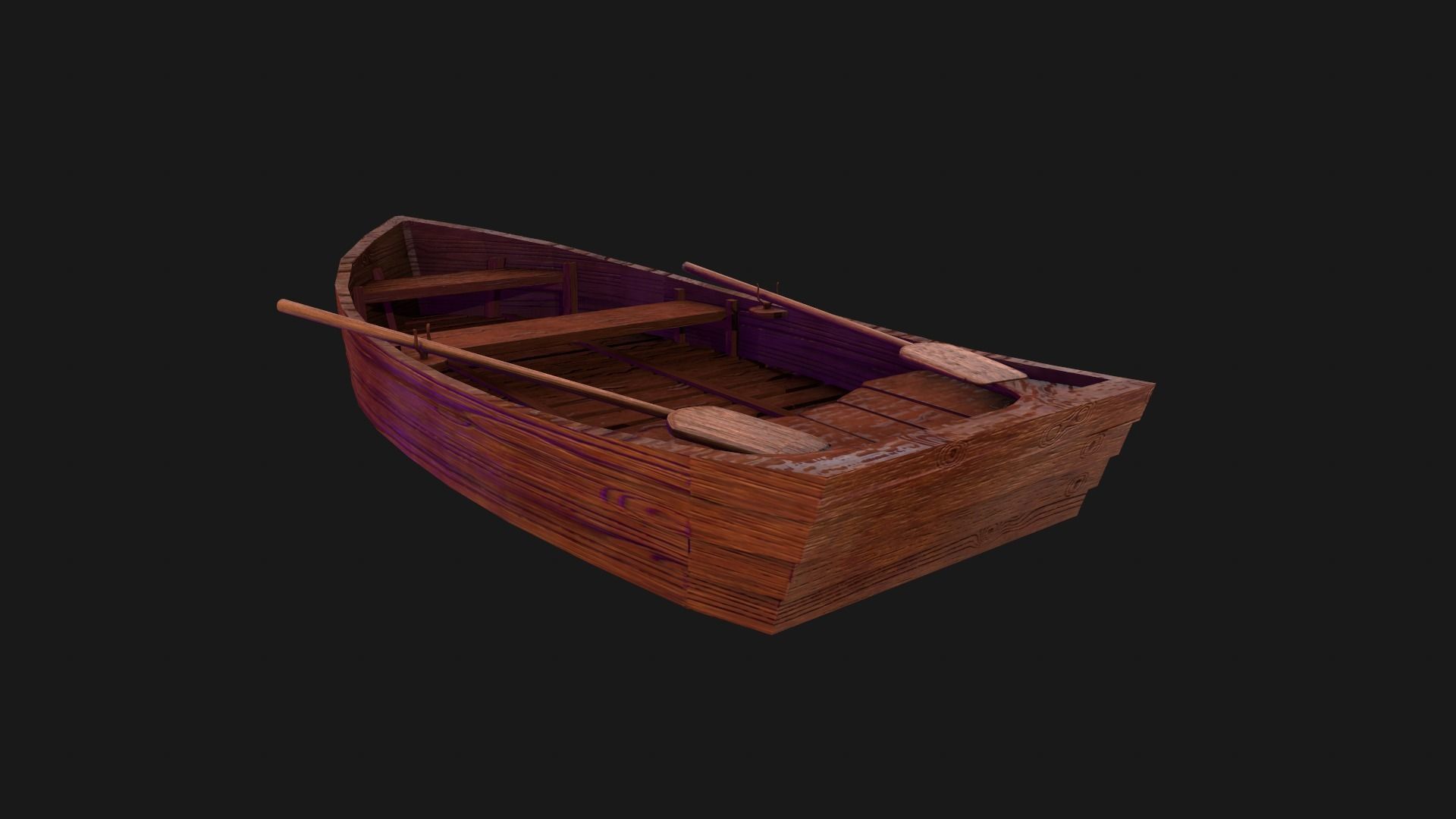 Nordic Rowboat  Low-poly 3D model_3