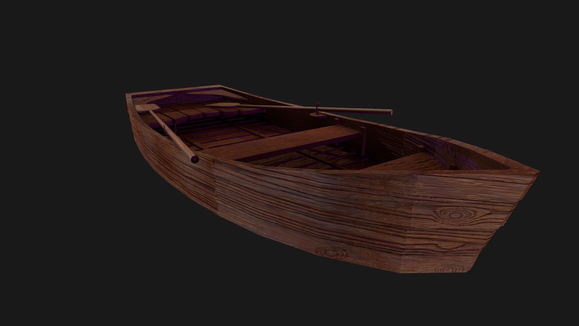 Nordic Rowboat  Low-poly 3D model_7