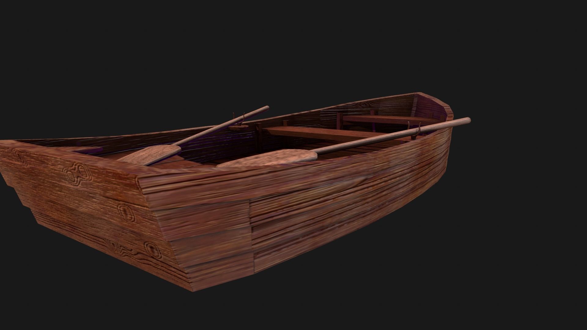 Nordic Rowboat  Low-poly 3D model_5