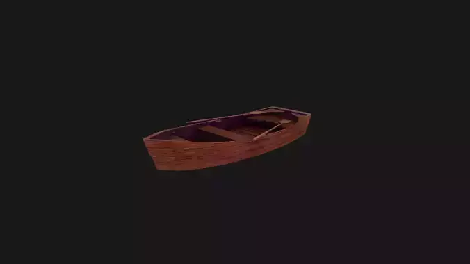 Nordic Rowboat  Low-poly 3D model