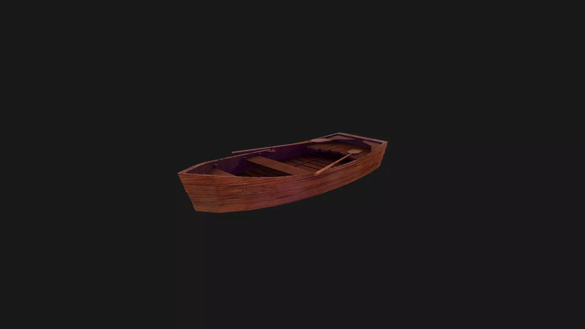 Nordic Rowboat  Low-poly 3D model_0