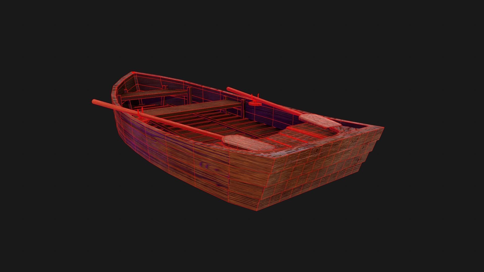 Nordic Rowboat  Low-poly 3D model_4
