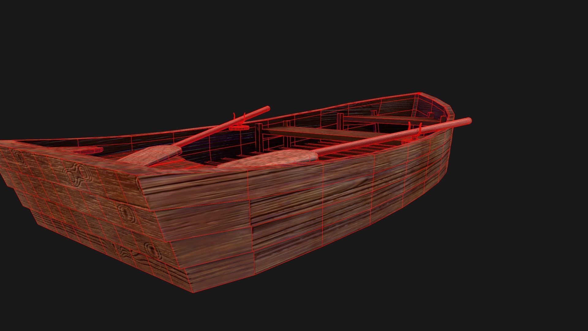 Nordic Rowboat  Low-poly 3D model_6