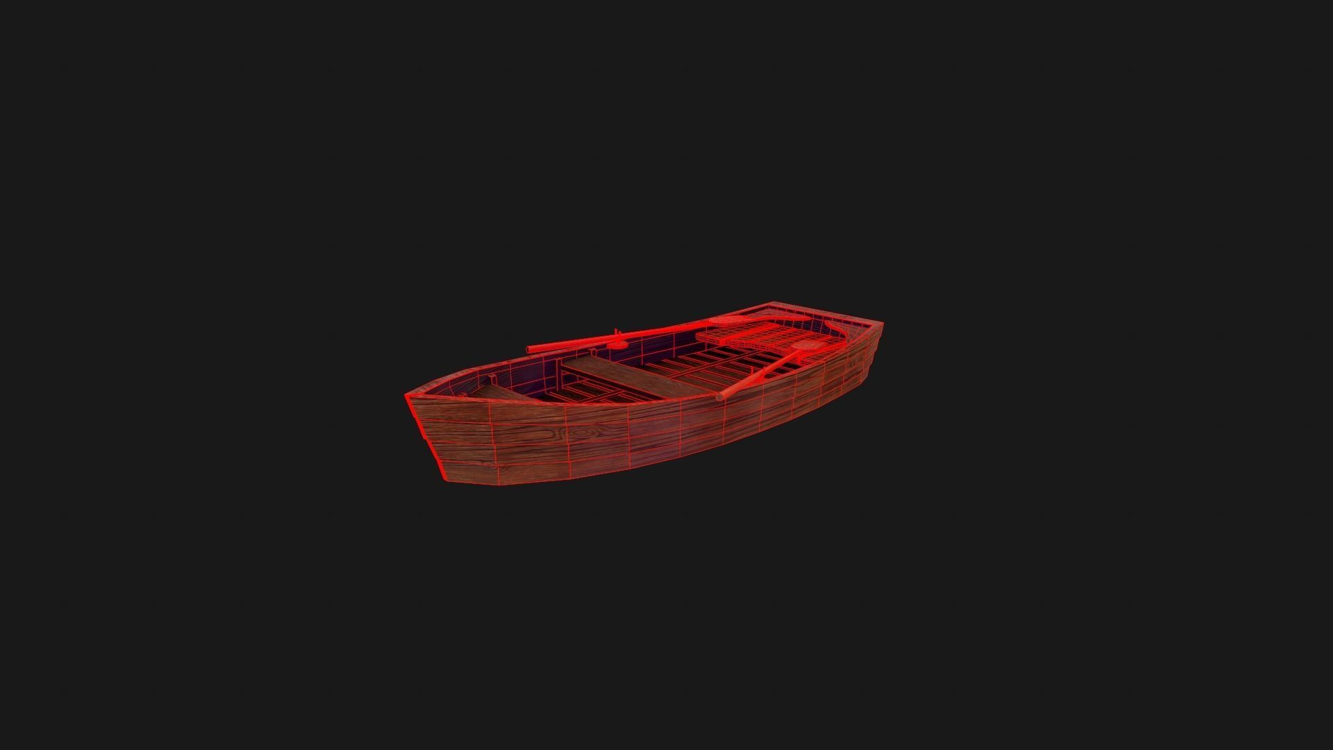 Nordic Rowboat  Low-poly 3D model_2