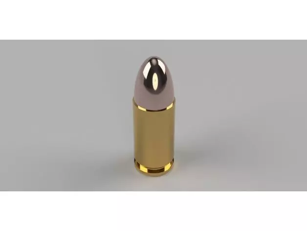 9mm bullet replica with and without keychain Free 3D print model
