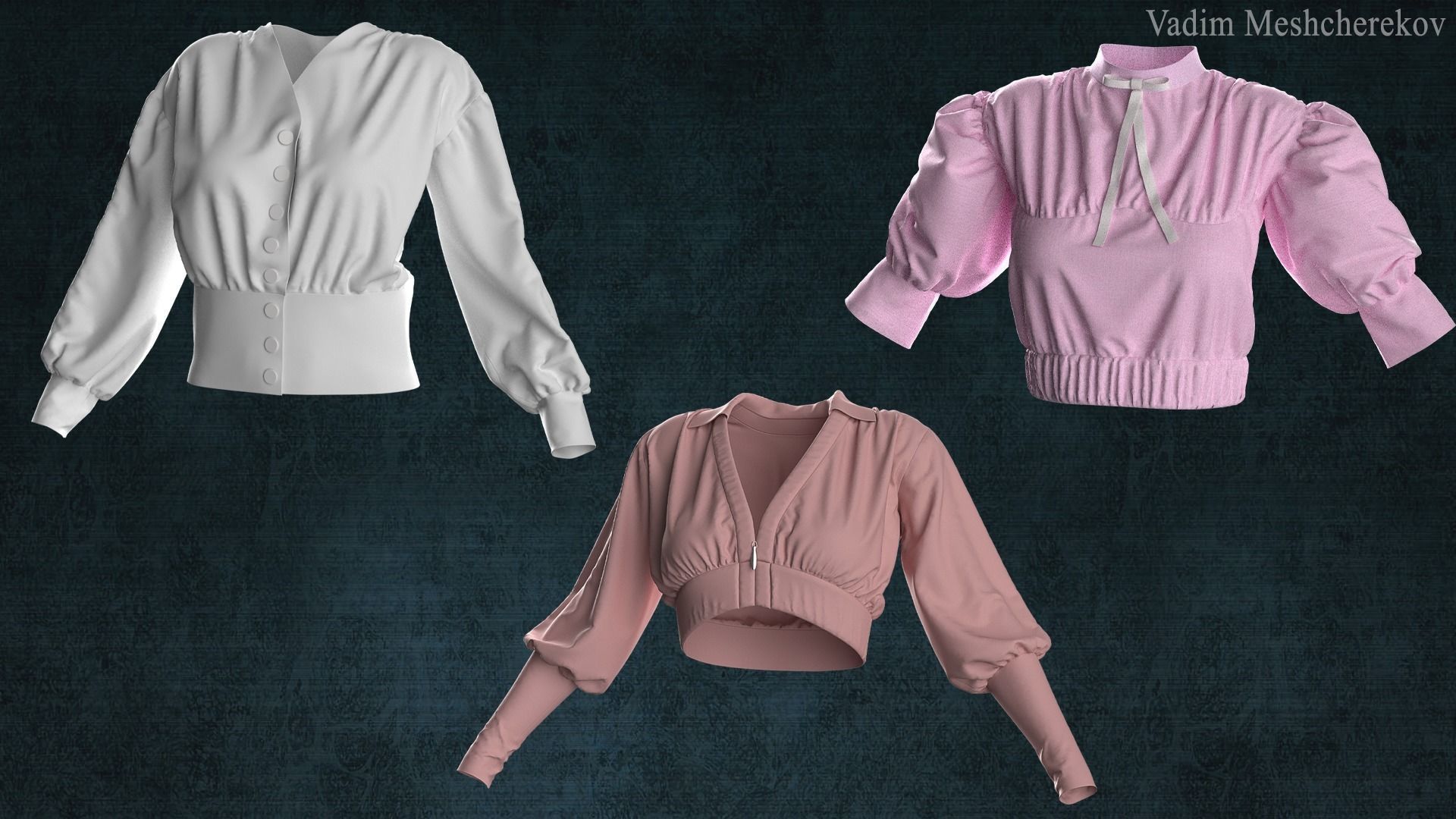 Female Shirts 2 3D model_4