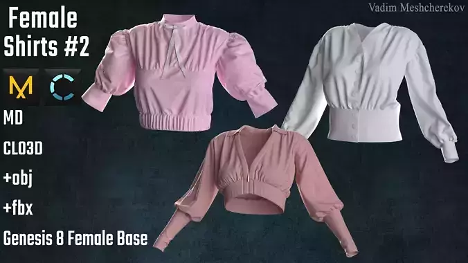 Female Shirts 2 3D model Female Shirts 2 3D model