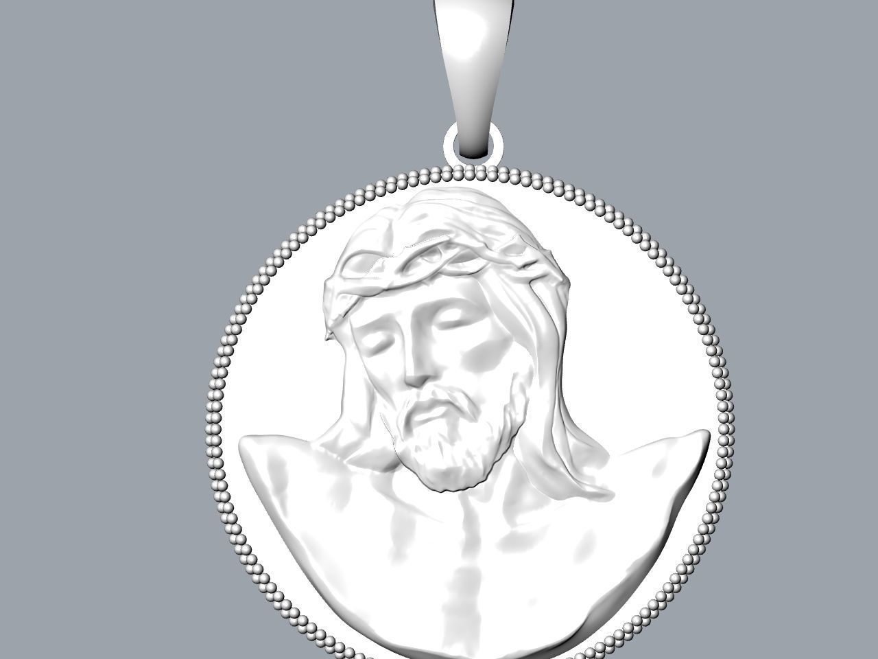 Jesus pendant stl files verified 3D print model_4