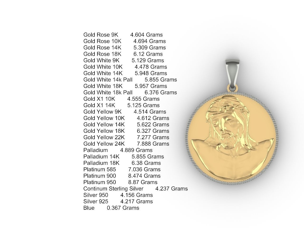 Jesus pendant stl files verified 3D print model_5