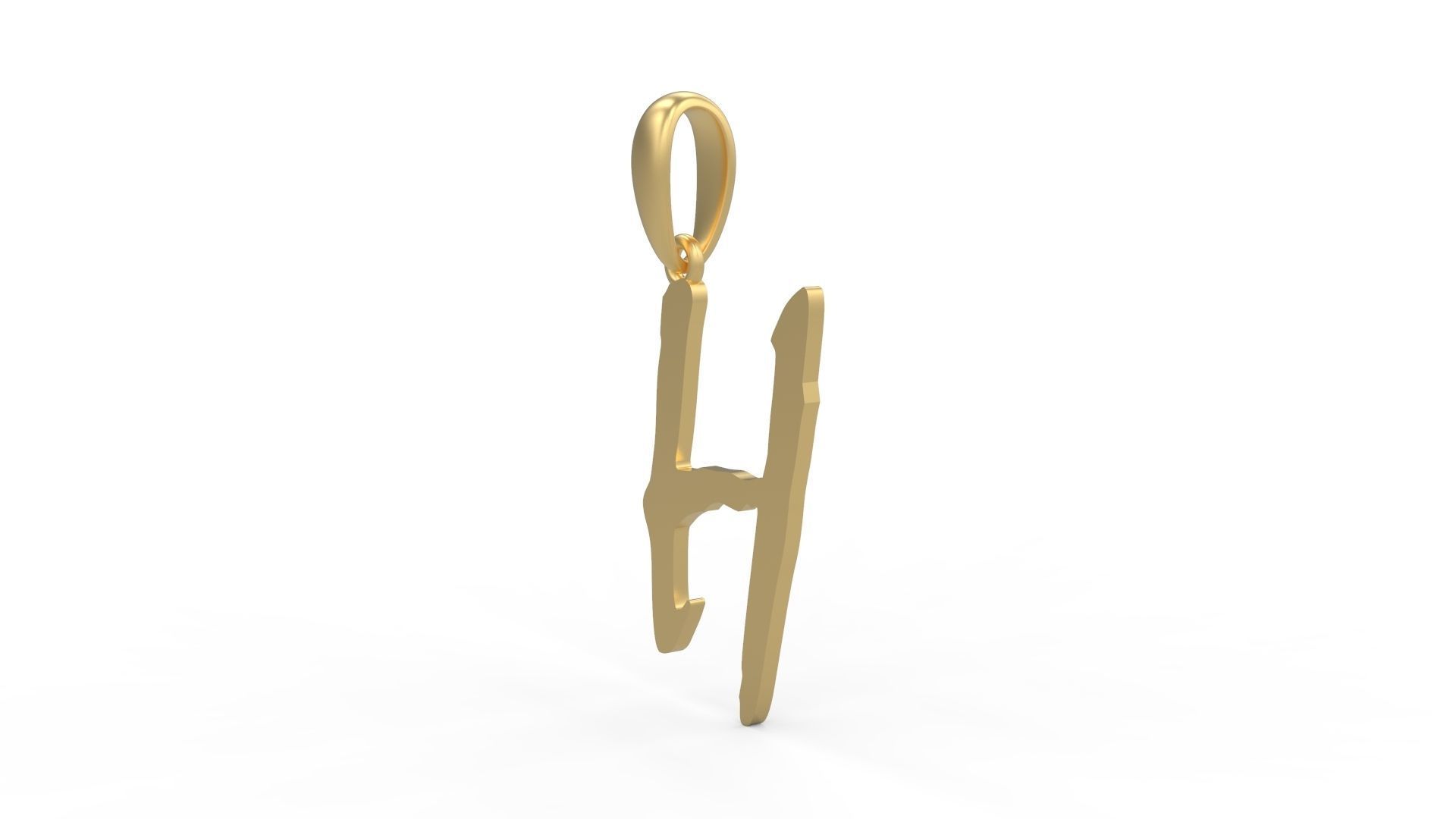 Initial Letters Pendant Mistral H 3D print model_1