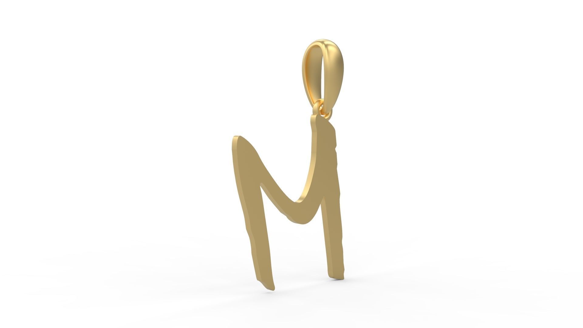 Initial Letters Pendant Mistral M 3D print model_3