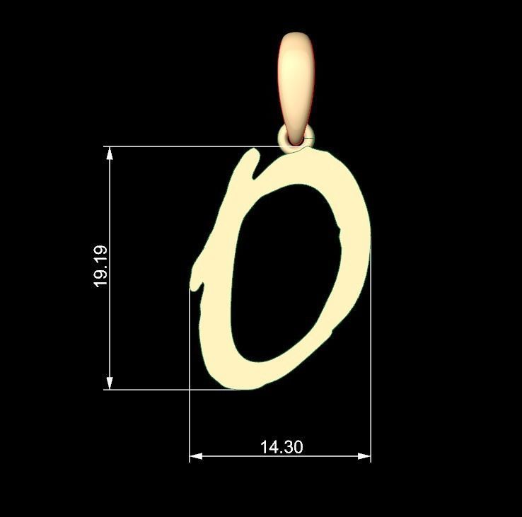 Initial Letters Pendant Mistral O 3D print model_5