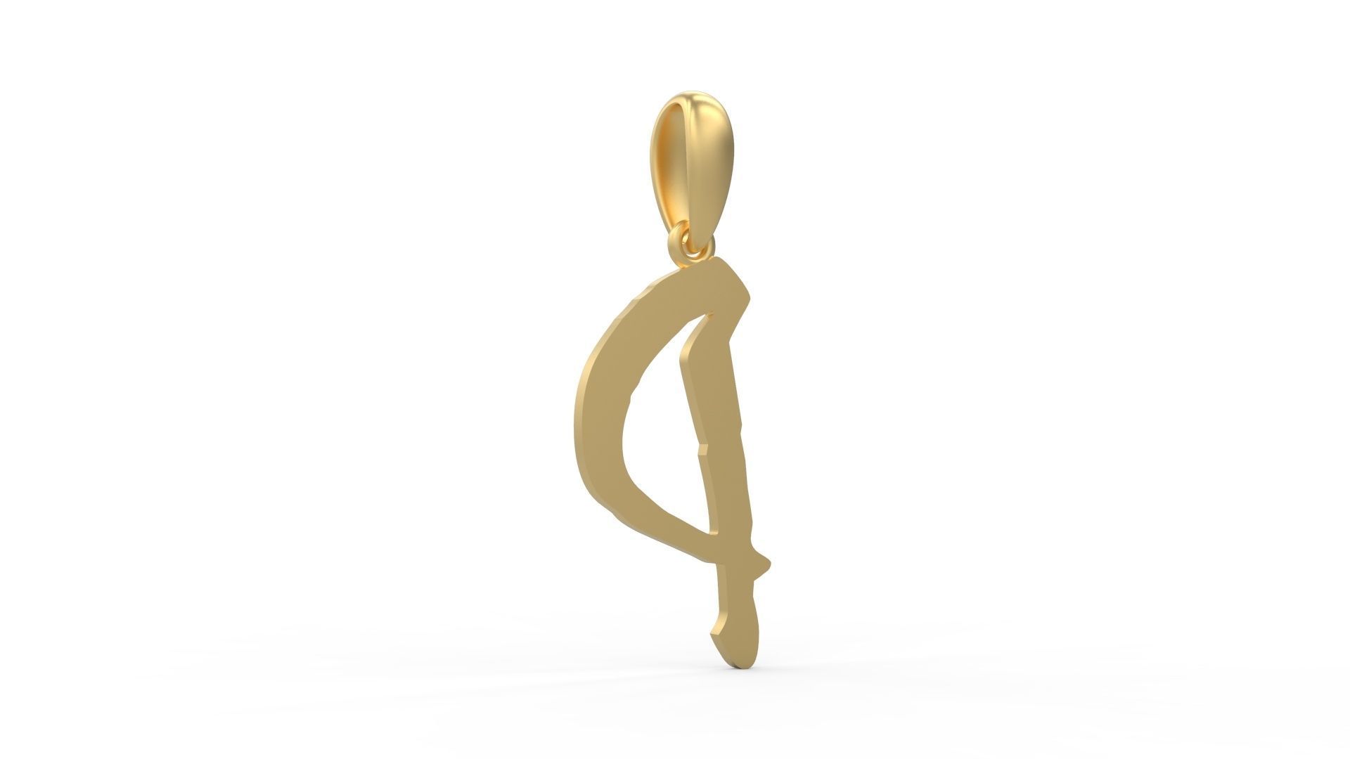Initial Letters Pendant Mistral P 3D print model_3