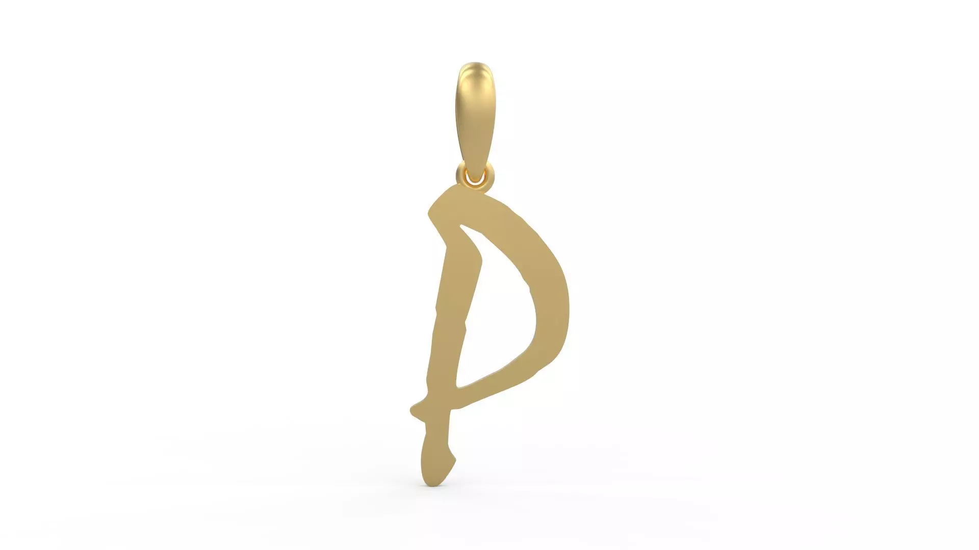 Initial Letters Pendant Mistral P 3D print model_0