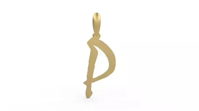 Initial Letters Pendant Mistral P 3D print model