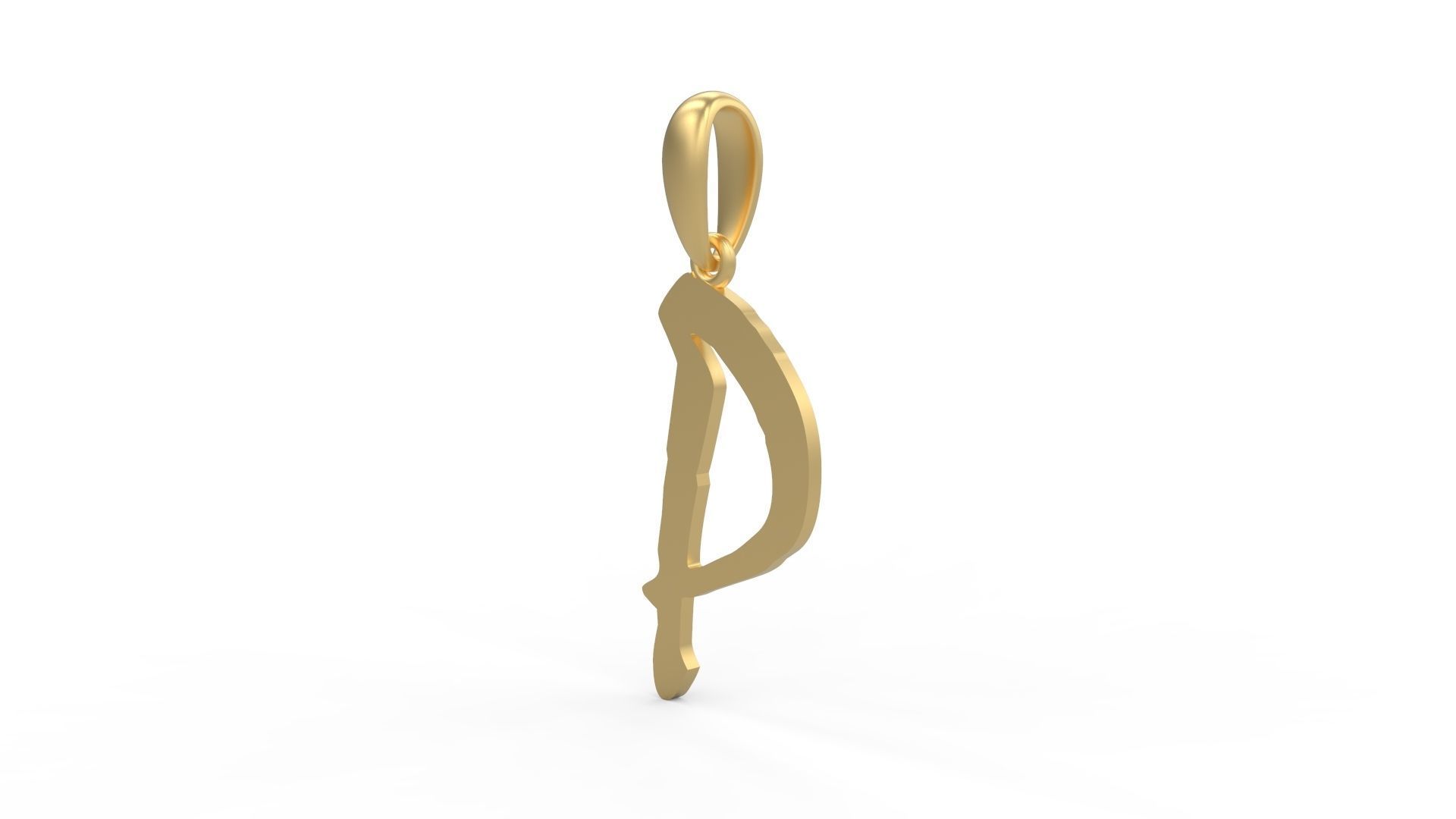 Initial Letters Pendant Mistral P 3D print model_1