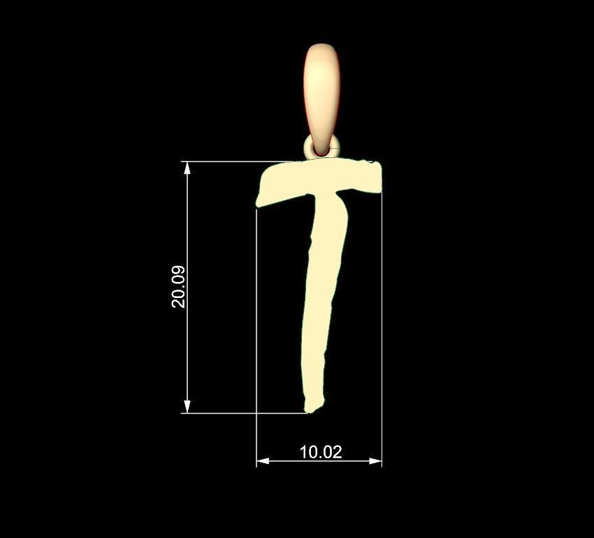 Initial Letters Pendant Mistral T 3D print model_4
