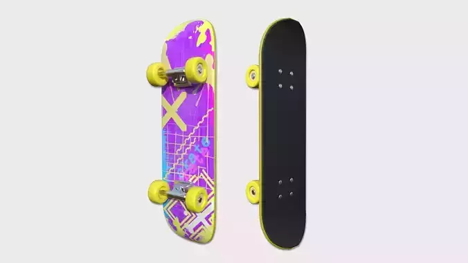 Cartoon Skate 01 Yellow Purple - Character Sport Equipment