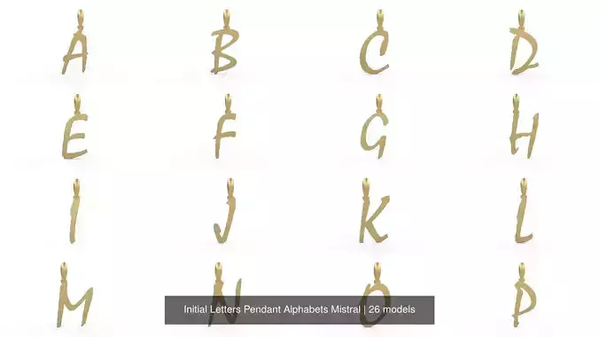 Initial Letters Pendant Alphabets Mistral 3D Model Collection