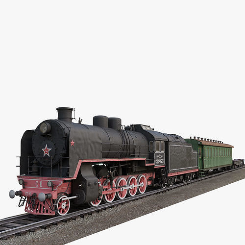 locomotive SO17 Low-poly 3D model
